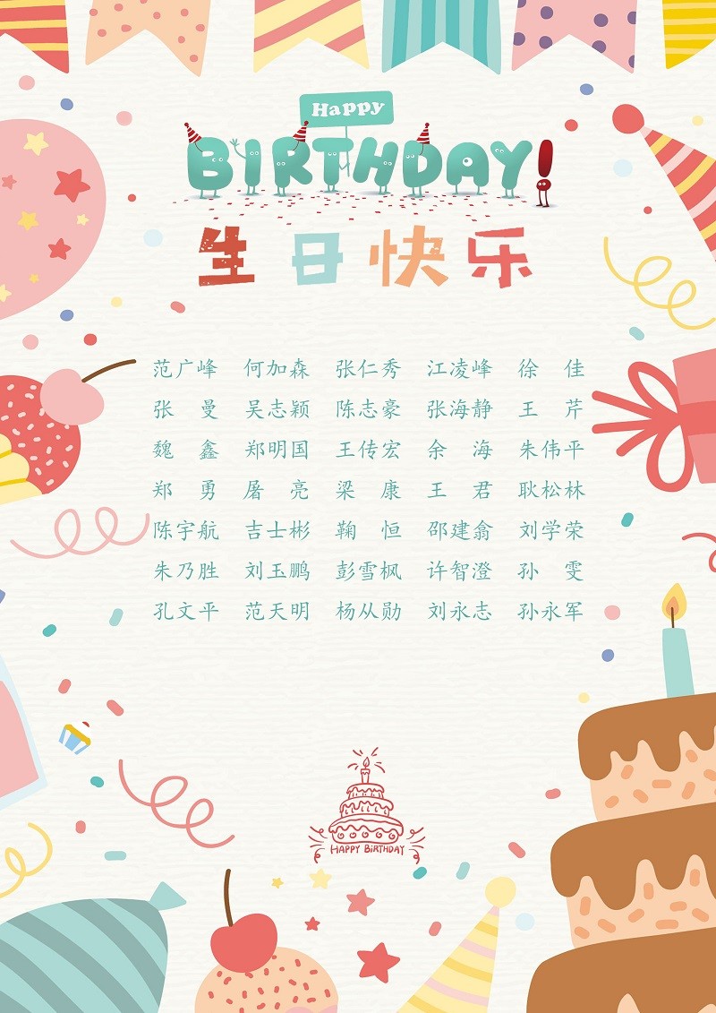 【生日祝福】恭祝11月生日的員工生日快樂！